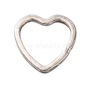 Iron Split Key Rings, Keychain Clasp Findings, Heart, Silver, 31x31x3mm(PALLOY-Q263-S)