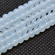 Round Opalite Beads Strands, Grade AA, White, 6mm, Hole: 1mm, about 69pcs/strand, 15.55 inch(39.5cm)(GLAA-F033-6mm-01)