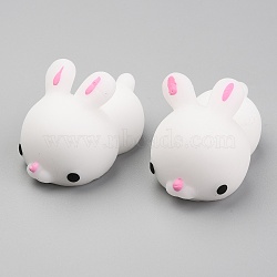 Rabbit Shape Stress Toy, Funny Fidget Sensory Toy, for Stress Anxiety Relief, White, 40x25x25mm(X-AJEW-H125-08)