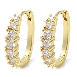 Rack Plating Brass Hoop Earrings with Cubic Zirconia, Cadmium Free & Lead Free, Long-Lasting Plated, Real 18K Gold Plated, 18.5x4x16.5mm(EJEW-Q786-06G)