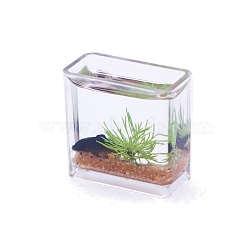 Dollhouse Miniature Simulated  Goldfish Tank Model, Miniature Scene Home Decor Landscape Ornament, Colorful, 27x13x26mm(PW-WG31017-03)