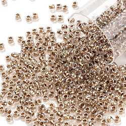 TOHO Round Seed Beads, Japanese Seed Beads, (989) Gilt Lined Crystal, 11/0, 2.2mm, Hole: 0.8mm, about 1103pcs/10g(X-SEED-TR11-0989)