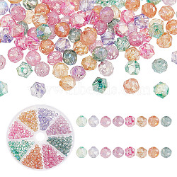 ARRICRAFT 320Pcs 8 Style Transparent Electroplate Glass Beads Strands, Faceted, AB Color Plated, Polygon & Round, Mixed Color, 5.5~6x5.5mm, Hole: 1.2mm, 40Pcs/style(EGLA-AR0001-29)