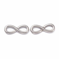 304 Stainless Steel Links Connectors, Infinity, Stainless Steel Color, 9x22x2mm(X-STAS-O140-16P)