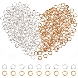 300Pcs 2 Styles Rack Plating Brass Jump Rings, Open Jump Rings, Long-Lasting Plated, Mixed Color, 4x0.6~0.7mm, Inner Diameter: 2.6~2.8mm, 150pcs/style(KK-BBC0008-70)