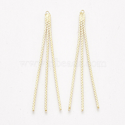 Brass Serpentine Chain Tassel Big Pendants, Real 18K Gold Plated, 62x3.5x1mm, Hole: 1mm(X-KK-T035-133G)