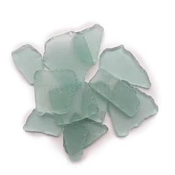 Glass Cabochons, Large Sea Glass, Tumbled Frosted Beach Glass for Arts & Crafts Jewelry, Irregular Shape, Medium Aquamarine, 20~50mm, about 1000g/bag(PW-WG75383-03)