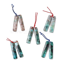 Natural Chrysocolla Big Pendants, Rectangle Charms, 94mm(G-Q017-01)