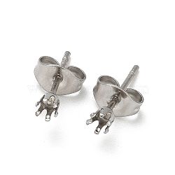 316 Surgical Stainless Steel Stud Earring Findings, Stainless Steel Color, 3x14mm(STAS-Z118-03P-06)