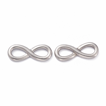 304 Stainless Steel Links Connectors, Infinity, Stainless Steel Color, 9x22x2mm