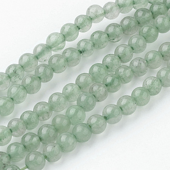 Natural Green Aventurine Bead Strands, Round, 4~4.5mm, Hole: 1mm, about 85~90pcs/strand, 14.9 inch(38cm)