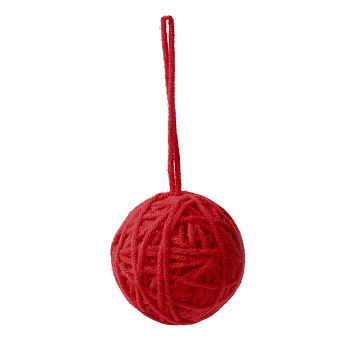 Yarn Knitted Christmas Ball Ornaments, for Xmas Wedding Party Decoration , Red, 115~119mm