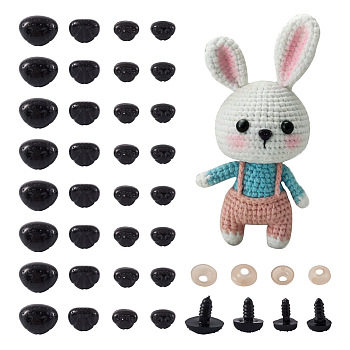 Plastic Dog Noses Crafts, For DIY Doll Toys Accessories, Black