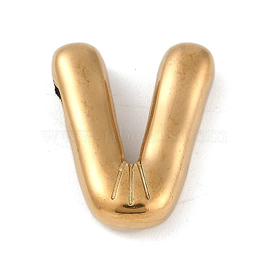 Real 18K Gold Plated Letter V 304 Stainless Steel Pendants