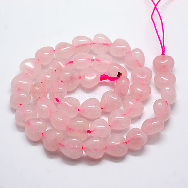 Heart Natural Rose Quartz Beads Strands(X-G-G632-01)-2
