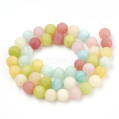 teints naturels blancs perles de jade brins(G-T106-310)-3