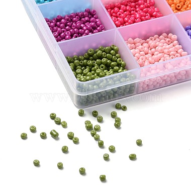 180G 15 Colors Baking Paint Glass Seed Beads(SEED-JQ0003-01C-3mm)-4