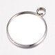 304 Stainless Steel Pendant Cabochon Settings(STAS-P100-16P)-1