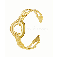 Ring Shape Stainless Steel Open Cuff Rings for Women, Golden, Inner Diameter: 20mm(WX5290-1)