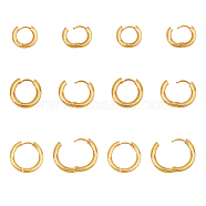 304 Stainless Steel Huggie Hoop Earrings, Hypoallergenic Earrings, Ring, Golden, 6pairs/box(EJEW-UN0001-25G)