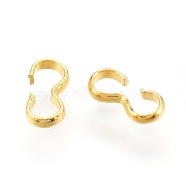Brass Quick Link Connectors, Chain Findings, Number 3 Shaped Clasps, Golden, 8.2x4x1mm(KK-L167-07G)