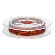 Round Copper Jewelry Wire, Chocolate, 0.3mm, about 32.8 Feet(10m)/roll, 10 rolls/group(CWIR-R005-0.3mm-11)