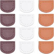 CHGCRAFT 3 Colors Genuine Leather Bag Tag, Bag replacement Accessories, Mixed Color, 30x35x2.5mm, Hole: 1.2mm, 4pcs/color, 12pcs/set(FIND-CA0001-66)