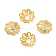 Brass Beads Cap, Long-Lasting Plated, Cadmium Free & Lead Free, Flower, Golden, 6x2mm, Hole: 1.8mm(KK-B073-04G)