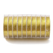 10 Rolls Round Copper Wire, Long-Lasting Plated, Golden, 26 Gauge, 0.4mm, 8m/roll(CWIR-C003-01C-G)