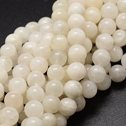 Natural Moonstone Round Beads Strands, 5~6mm, Hole: 1mm, about 62pcs/strand, 15.7 inch(X-G-E329-5-6mm-49)