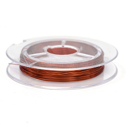 Round Copper Jewelry Wire, Chocolate, 0.3mm, about 32.8 Feet(10m)/roll, 10 rolls/group(CWIR-R005-0.3mm-11)
