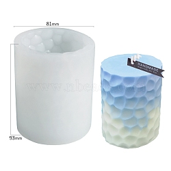 Embossed Pillar DIY Candle Silicone Molds, for Candle Making, Food Grade Silicone, Column, White, 8.1x9.3cm(PW-WG31439-03)