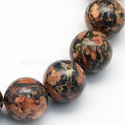 Natural Leopard Skin Jasper Round Beads Strands, 6.5mm, Hole: 1mm, about 63pcs/strand, 15.5 inch(X-G-S182-6mm)