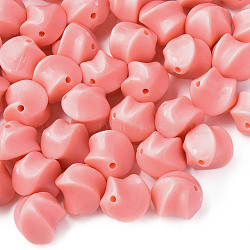 Opaque Acrylic Beads, Twist, Light Coral, 14.5x14x14mm, Hole: 1.6mm, about 390pcs/500g(MACR-S373-139-A09)