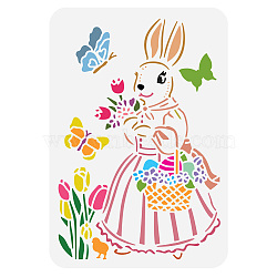 Plastic Drawing Painting Stencils Templates, for Painting on Scrapbook Fabric Tiles Floor Furniture Wood, Rectangle, Rabbit, 29.7x21cm(DIY-WH0396-652)