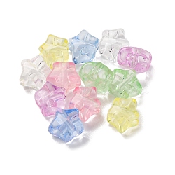 Transparent Acrylic Beads, Star, Mixed Color, 8.5x9.5x6.5mm, Hole: 2.8mm and 3mm(MACR-F080-11)