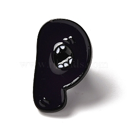 Alloy Enamel Brooches, Enamel Pin, Letter.P, 26x16x11mm, Pin: 1.2mm(JEWB-K004-01P)