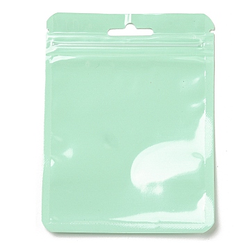 Rectangle Plastic Yin-Yang Zip Lock Bags, Resealable Packaging Bags, Self Seal Bag, Aquamarine, 12x9x0.02cm, Unilateral Thickness: 2.5 Mil(0.065mm)