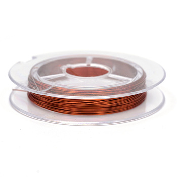 Round Copper Jewelry Wire, Chocolate, 0.3mm, about 32.8 Feet(10m)/roll, 10 rolls/group