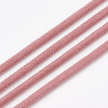 Faux Suede Cords, Faux Suede Lace, Light Coral, 3x3mm, about 10.93 yards(10m)/roll