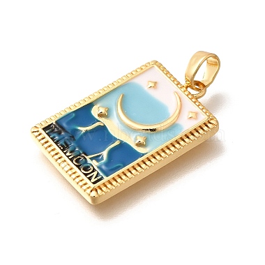 Tarot Card Brass Enamel Pendents(KK-R212-02G-03)-2