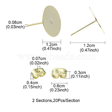 20 pièces 304 accessoires de boucles d'oreilles en acier inoxydable(STAS-YW0001-42A)-4