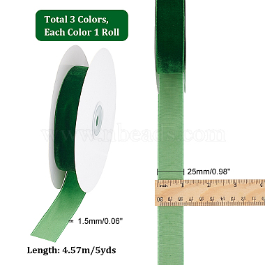3 Rolls 3 Colors Single Face Velvet Ribbon Sets(OCOR-AR0001-57)-2