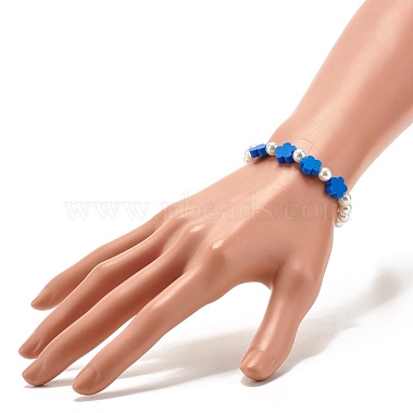 Bracelet extensible perles de fleurs pour enfants(BJEW-JB07188)-5