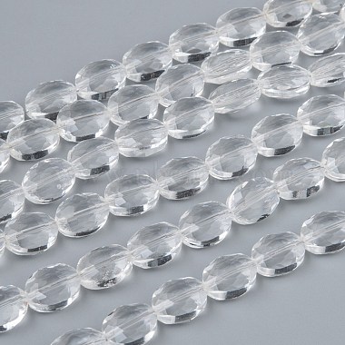 12mm Clear Oval Glass Beads