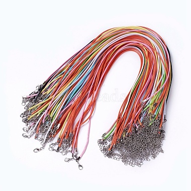 2mm Mixed Color Waxed Cord Necklace Making