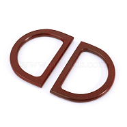 Wood Bag Handle, Letter D Shape, Dark Red, 8.5x11.95x0.9cm(FIND-WH0043-12)