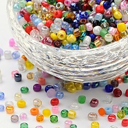 Dyed 8/0 Loose Round Glass Seed Beads, Mixed Color, 2.5~3.1x2~3mm, Hole: 0.8mm, about 11250pcs/pound(SEED-L001-01)