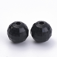 Opaque Acrylic Beads, Earth Bead, Black, 9.5~10mm, Hole: 1.5mm, about 900pcs/500g(SACR-S300-01B-10mm)