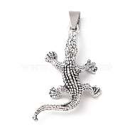 Tibetan Style Alloy Pendants, Cadmium Free & Lead Free, Gecko, Antique Silver, 42x27x8mm, Hole: 8x4.5mm(FIND-B040-07AS)